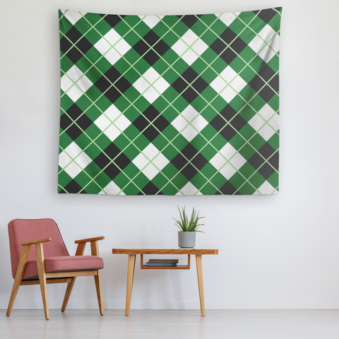 Image of Wall Tapestry Argyle Diagonal Diamond Tartan Scottish - shirtskishirt