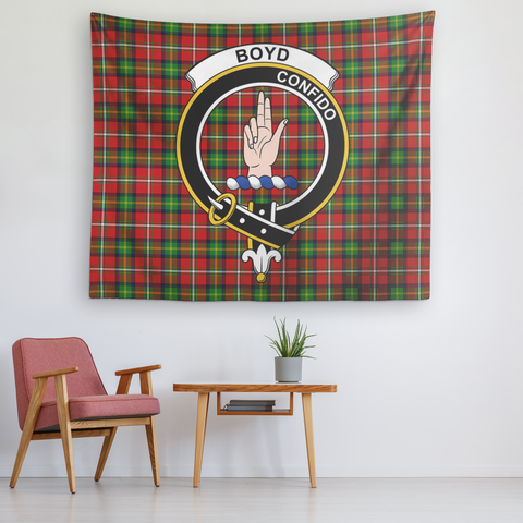 Image of Wall Tapestry Boyd Tartan Clan Badge Scottish