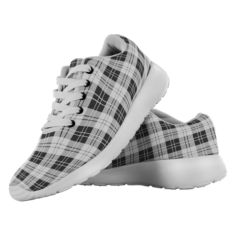 Image of ScottishShop Tartan Sneakers Erskine Black and White Scotland Tartan Running Shoes - shirtskishirt