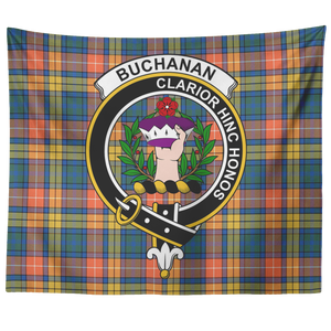 Wall Tapestry Buchanan Ancient Tartan Clan Badge Scottish