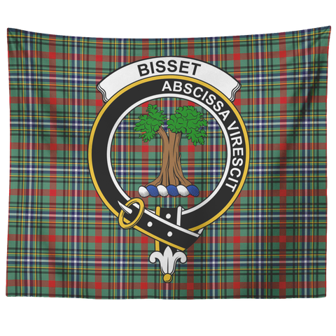 Image of Wall Tapestry Bisset Tartan Clan Badge Scottish - shirtskishirt