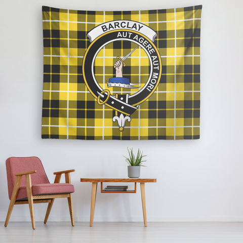 Image of Wall Tapestry Barclay Dress Modern Tartan Clan Badge Scottish - shirtskishirt