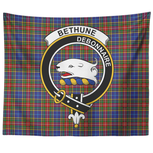 Wall Tapestry Bethune Tartan Clan Badge Scottish - shirtskishirt