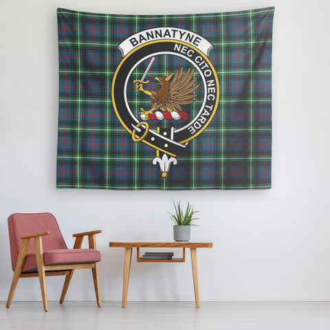 Image of Wall Tapestry Bannatyne Tartan Clan Badge Scottish - shirtskishirt