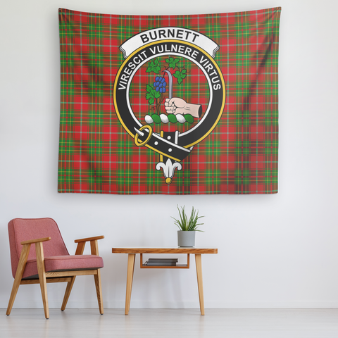 Image of Wall Tapestry Burnett Tartan Clan Badge Scottish