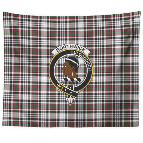 Image of Wall Tapestry Borthwick Tartan Clan Badge Scottish