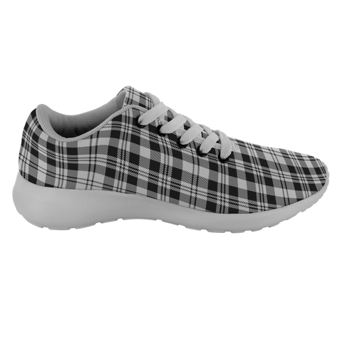 Image of Tartan Sneakers - Scott Black & White Modern Scotland | Unisex Tartan Running Shoes | Sneakers Men & Women Tartan Shoes