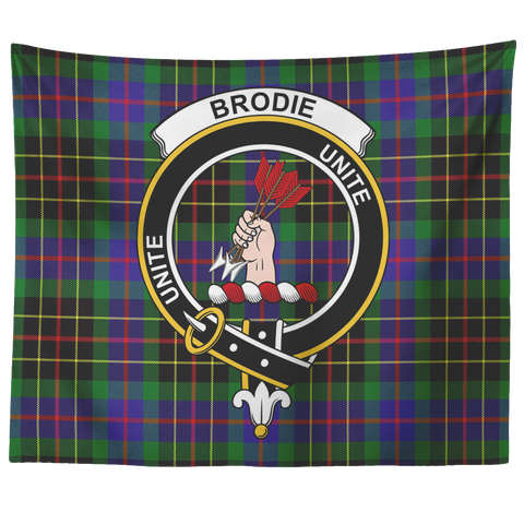 Image of Wall Tapestry Brodie Hunting Tartan Clan Badge Scottish