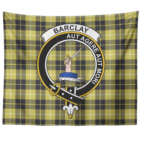 Image of Wall Tapestry Barclay Tartan Clan Badge Scottish - shirtskishirt