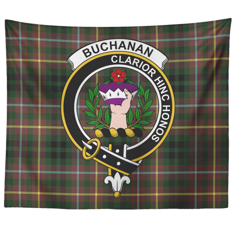 Image of Wall Tapestry Buchanan Hunting Tartan Clan Badge Scottish