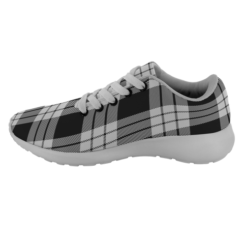 Image of Tartan Sneakers - MacFarlane Black & White Scotland | Unisex Tartan Running Shoes | Sneakers Men & Women Tartan Shoes