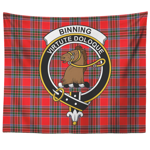 Image of Wall Tapestry Binning Tartan Clan Badge Scottish - shirtskishirt