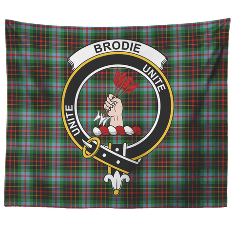 Image of Wall Tapestry Brodie Tartan Clan Badge Scottish